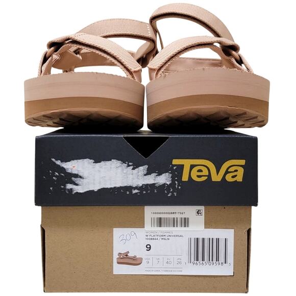 Teva Women Flatform Universal Platform Strappy Sandals Size US 9 Maple Sugar - Picture 5 of 5